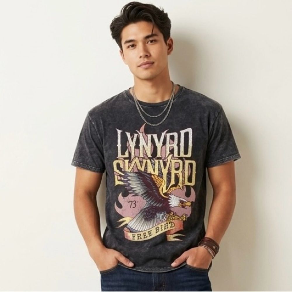 Lynyrd Skynyrd "Free Bird" 73 Graphic Tee - Men's Charcoal Black SZ L